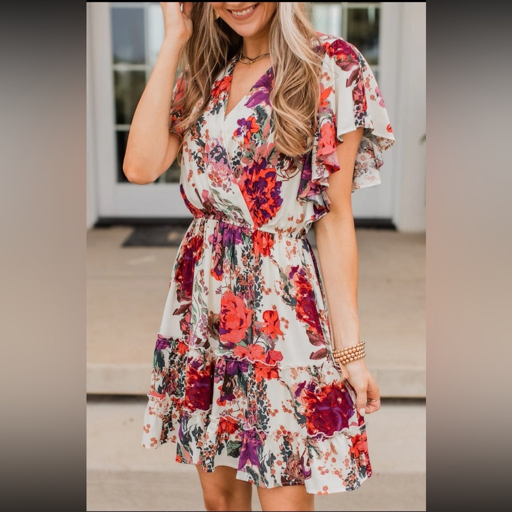 ANDREE BY UNIT Vibrant Floral Midi Dress